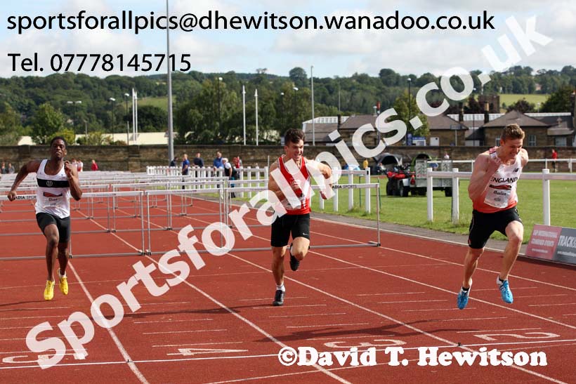 Mens under-20s 110 metres hurdles, EAP International Combined Events, Hexham Northumberland. Photo: David T. Hewitson/Sports for All Pics